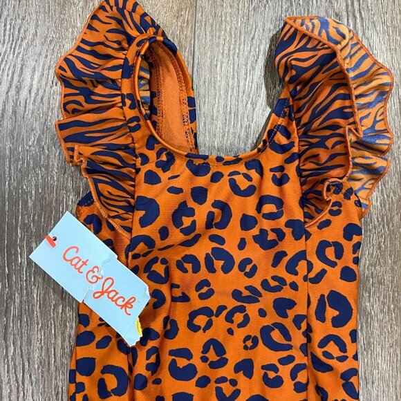 🍁FALL SALE Cat and Jack Cheetah Print Recycled Polyester Bathing Suit Toddler - Picture 3 of 5